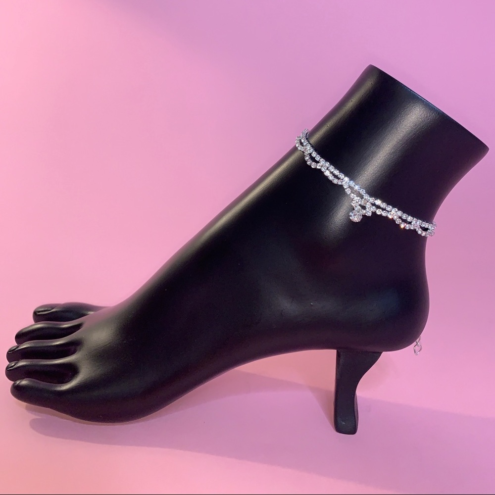 Kamira Diamante Silver Anklet - BOUTIQUE